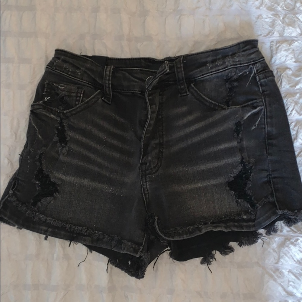 Black Midrise Shorts